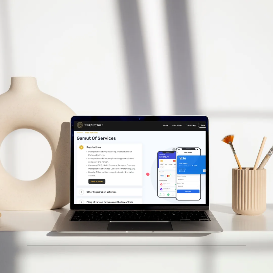 Wise Mentore website design